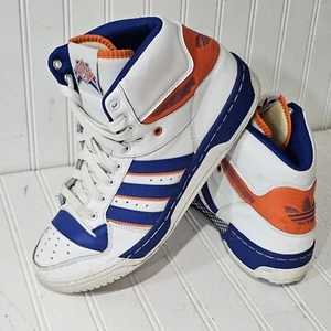 2013 ADIDAS Attitude Hi "Knicks” Colorway Orange Blue White Size 10 Sneakers - Picture 1 of 14