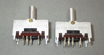 Two Vintage Alco Model CST-023TA 8 Pin On-Off-Momentary Toggle Switches NOS