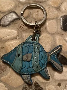 COACH TROPICAL BLUE FISH KEYCHAIN  KEY FOB - Picture 1 of 5