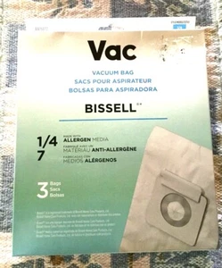 Vac Bissell Style 1/4 7 Allergen Media Vacuum Bags Box Of 3 AA15072 - Picture 1 of 4