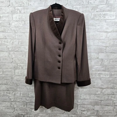 复古 Kasper A.S.L. 100% 羊毛裙套装 6 码 — 第 1/4 张图片