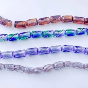 4pcs Barrel Shape Glass Beads,Oval Lampwork Beads,DIY Rice Shape Spacer Beads - Picture 1 of 8
