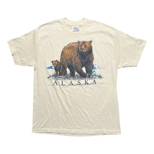 Vintage Alaska Grizzly Bear Shirt Mens XL Graphic Tee Wildlife Nature 2000s USA - Picture 1 of 6