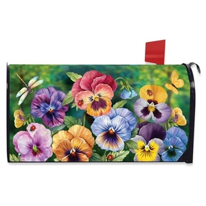 Briarwood Lane Pansy Trio Large Oversized Mailbox Cover - Picture 1 of 3