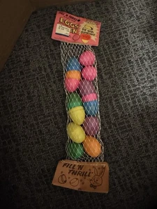 Vintage NOS Fill 'n Thrill Plastic Fillable Easter Eggs 12 Count Peoria Plastics - Picture 1 of 7