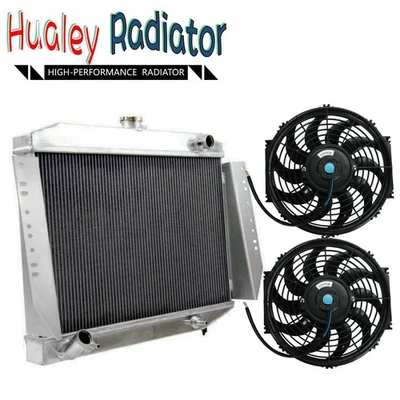 3 Row Aluminum Radiator+FAN For 72-88 1990 JEEP CHEROKEE WAGONEER J10 J20 5.9 V8 - Image 1 of 4
