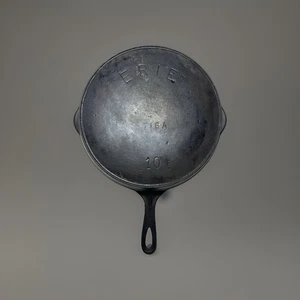VTG Pre-Griswold “Erie” PA #10 E 716A Cast Iron Skillet w/ Heat Ring Used VGC! - Picture 1 of 24