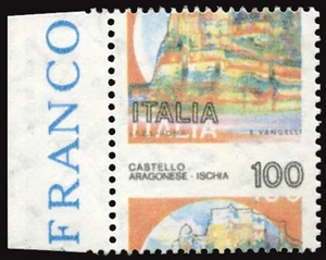 Castelli Lire 100 Varieties Notching and Shifted Colors - Picture 1 of 1