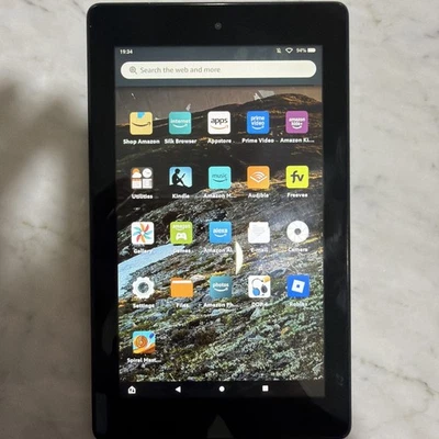 Amazon Fire 7 Tablet M8S26G 9th Gen, Black, Fully Working   - Image 1 of 4