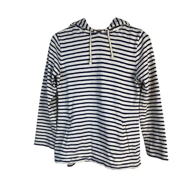 J. Sudadera con capucha náutica Crew para mujer talla XS azul crema a rayas cremallera lateral Foto 1 de 4