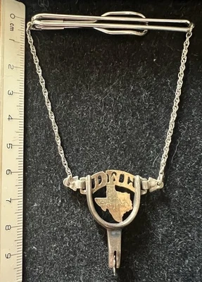 Barra de corbata vintage Holanda de plata esterlina y oro Texas Cattleman’s Foto 1 de 4