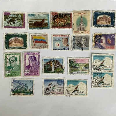 Lot~19 Venezuela stamps~1963-1964~puma~monkey~otter~Arvelo~St Peter's Basilica - Image 1 of 4