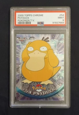 PSA 9 Pokémon Topps Chrome Psyduck Card #54 MINT - Image 1 of 2