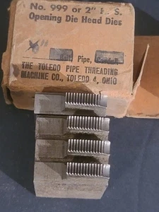 BOX OF 4 Toledo 1/8" Inch Jaw NC Replacement Pipe Threading Chaser Die Set Chuck - Picture 1 of 3