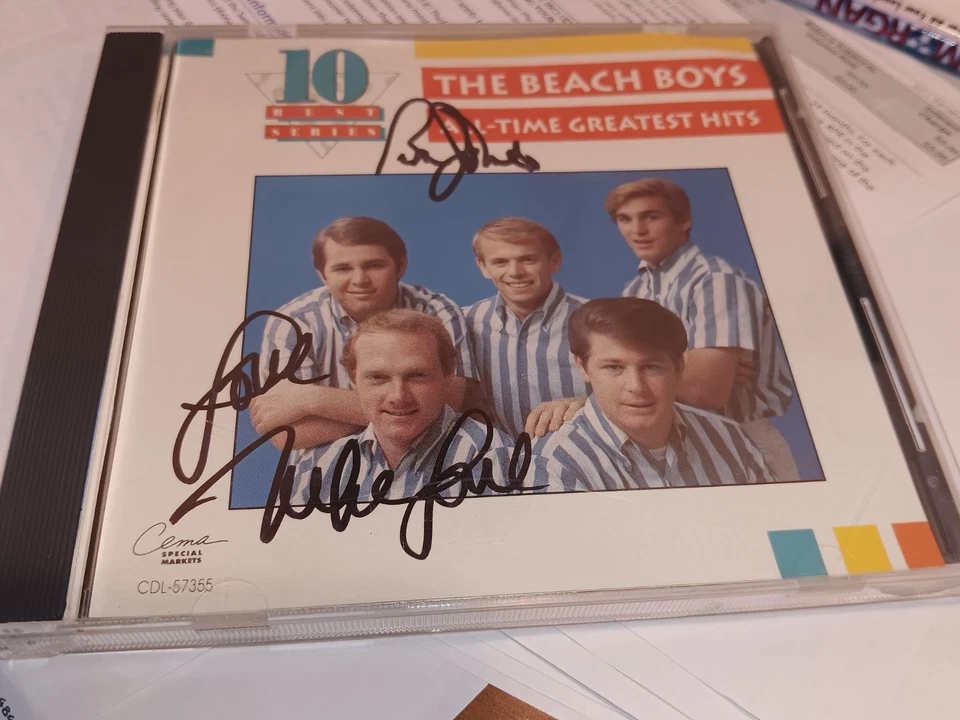 The Beach Boys all-time greatest hits cd signed by 2 members - Image 1 of 1