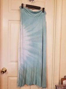 Rue 21 Junior's Maxi Skirt XL Blue Tie Dye Stretch Jersey 42" Long - Picture 1 of 12