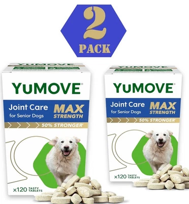2x YuMOVE Senior Dog MAX Strength Joint Supplement (240 Tablets)