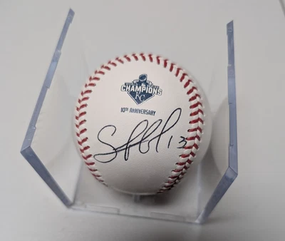 MLB Auténtico Firmado Salvador Pérez Auto Rawlings 2015 Campeones 10mo Balón de Béisbol Foto 1 de 2