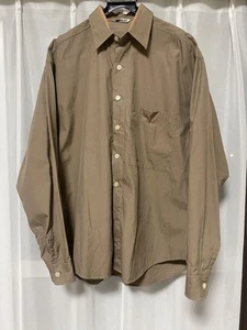 Camicia Auralee marrone manica lunga con taschino cotone usata uomo taglia M - Foto 1 di 5