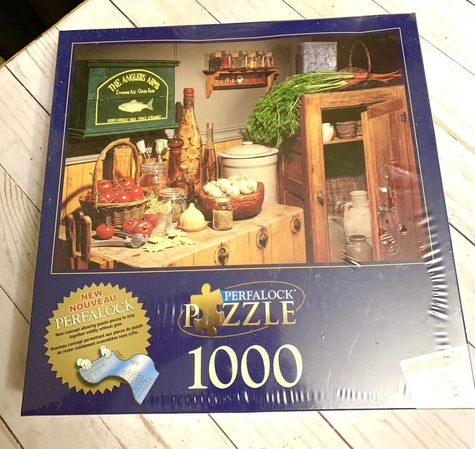 1000 Piece Wrebbit Perfalock Jigsaw Puzzle - "Old Fashioned Kitchen" NIB - Image 1 of 4