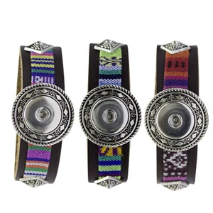 3er Set Pu Armbänder Das Armband bietet Platz für 1 Click Button Chunk Nugget - Bild 1 von 4