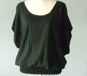 Top Max Studio Taglia Small Misto Cotone Cashmere Morbido Verde Foresta Elasticizzato - Foto 1 di 23