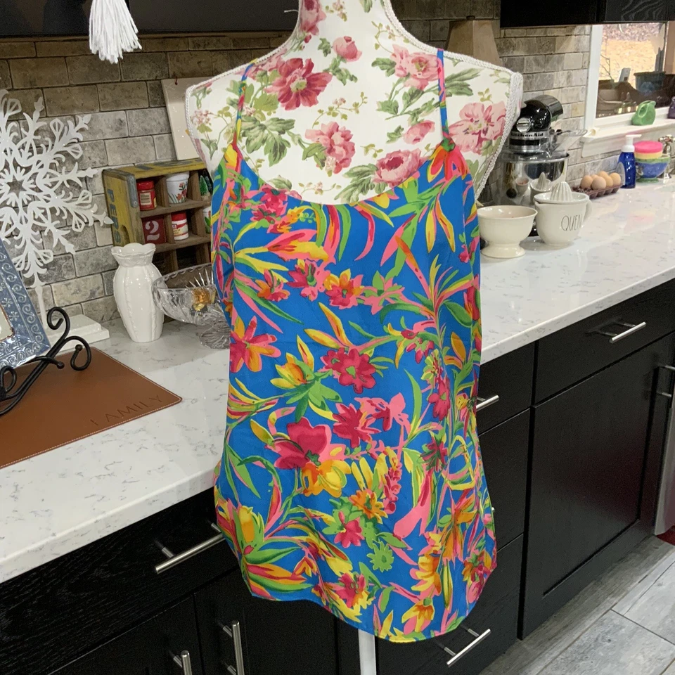 J.Crew 58920 Pink/Yellow Pineapple Print Sleeveless Tank Top Blouse Size 10