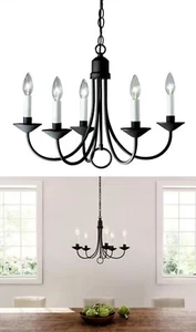 Progress Lighting Five-Light Textured Black Traditional Chandelier P4008-88 - Picture 1 of 5