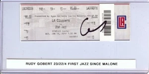 Rudy Gobert Signed Autographed Ticket Jazz Double Double JSA AX25484 - Picture 1 of 3