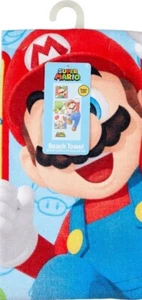 2024 NINTENDO'S SUPER MARIO "TIME THE JUMP" FOUR CHARACTER BEACH TOWEL - Picture 1 of 5
