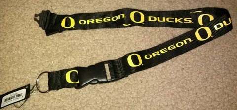 NCAA Oregon Ducks Black Breakaway Lanyard Keychain NWT Free Shipping Cover
