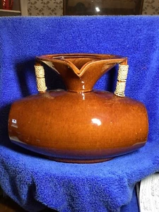 Vintage 3 Henkel Seil Wasser, Wein, Flüssigkeiten, Gießkrug, braun, Krug. - Bild 1 von 10