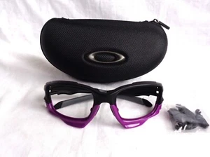 Gafas de sol Oakley Racing Jacket Jawbone negro mate/púrpura más almohadillas nasales y estuche - Imagen 1 de 20