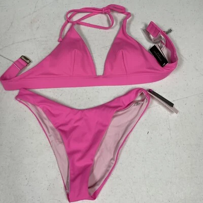 Top de Bikini Victoria’s Secret Rosa Triángulo Rosa Caliente Parte Inferior Brasileña Talla S Foto 1 de 4