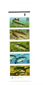 US Stamps #2205-2209 22 cent Fish Booklet of 10 stamps - Picture 1 of 2