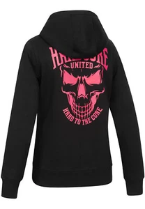 HARDCORE UNITED Ladies Hoody "Bobby" | Sudadera con capucha negra rosa - Imagen 1 de 4