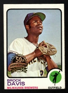 Brock Davis 2022 Topps Heritage 50th Anniversary Buyback 1973 Topps #366 Brewers - Foto 1 di 2