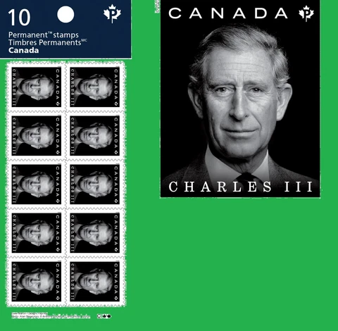 2023 Canada King Charles III Booklet of Ten Stamps Definitive Royalty Monarchy Cover