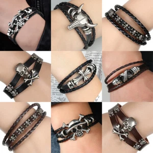Brazalete brazalete brazalete brazalete de acero inoxidable trenzado multicapa multicapa para hombre y mujer - Imagen 1 de 45