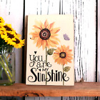You Are My Sunshine Rustic Vintage Farmhouse Wood Block Shelf or Table Decor