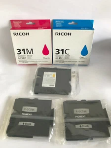 5er SET Ricoh GC 31K | Ricoh GC 31C | Ricoh GC 31M | Ricoh GC 31Y GXe - Picture 1 of 1