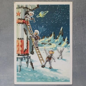 Astronauten Triumph Fernglas Weltraum Mond Rakete SELTEN DDR für UdSSR Postkarte 1968🚀 - Bild 1 von 5