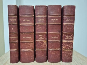 5 volumes oeuvres complètes de Voltaire Paris 1819-1822 philosophie physique etc - Foto 1 di 24