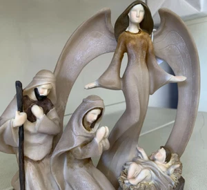 Natività con angelo arte moderna. Decorazione Natale - Foto 1 di 2