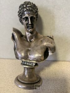 Vintage Sculpture Hermes Figure Statue Patron Saint Merchants Silver Old 20th