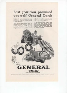 1925 Printanzeige Auto General Cord Reifen Oldtimer Reklame N25 - Bild 1 von 1