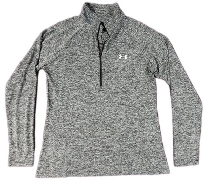 Under Armour HeatGear Loose Women's Gray 1/2 Zip Shirt  - Size Large - Image 1 of 4