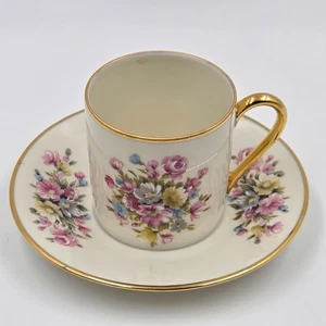 Kuba Porzellan Horst Kuba Set of 4 Espresso Demitasse Cup Saucer Gold Trim - Picture 1 of 13