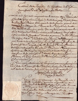 METZ (57) Généralité METZ & SEDAN / Rodolphe-Guy LACROIX ... CHIRURGIEN en 1751 - Photo 1/2