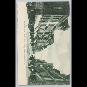 Antigua postal Mansfield Ohio Main Street mirando hacia el sur desde Fourth St - Imagen 1 de 3